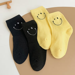 Smiling Face Pattern Cotton Crew Socks for Kids