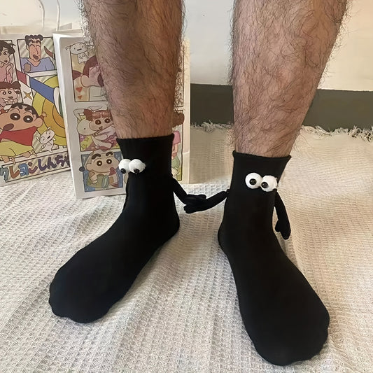 Cute Cartoon Socks With Magnetic 3D Dolls - Couple's Cotton Socks