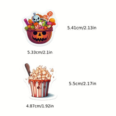 50pcs Halloween Horror Food Stickers Waterproof PVC Decoration