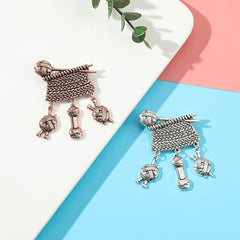 Retro Brooch Knitted Sweater Polished Yarn Ball Pendant Clothing Corsage