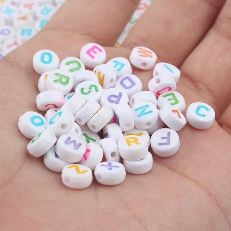 100pcs Alphabet Acrylic Beads for Jewelry Making & Crafting