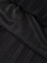 Pleated Maxi Skirt High Waist Casual Solid Color