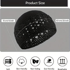 Solid Unisex Crochet Beanie Hollow Out Casual Skull Cap Breathable Knit Hat