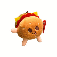 Cute Hamburger Keychain Brown Stuffed Animal Heart Stars Backpacks Couples Organ