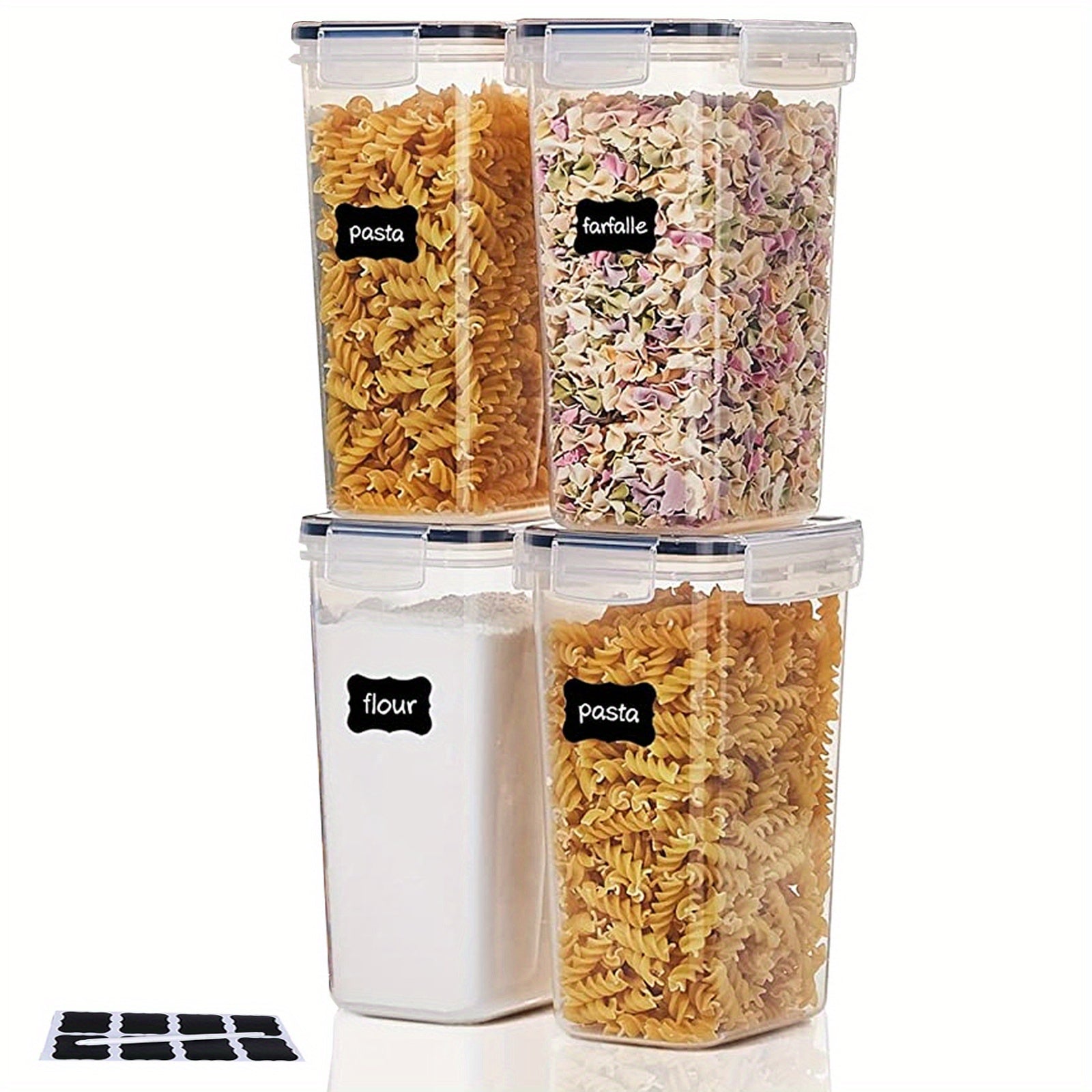 7pcs Plastic Airtight Food Containers With Lids 24 Labels 1 Marker