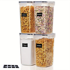 7pcs Plastic Airtight Food Containers With Lids 24 Labels 1 Marker