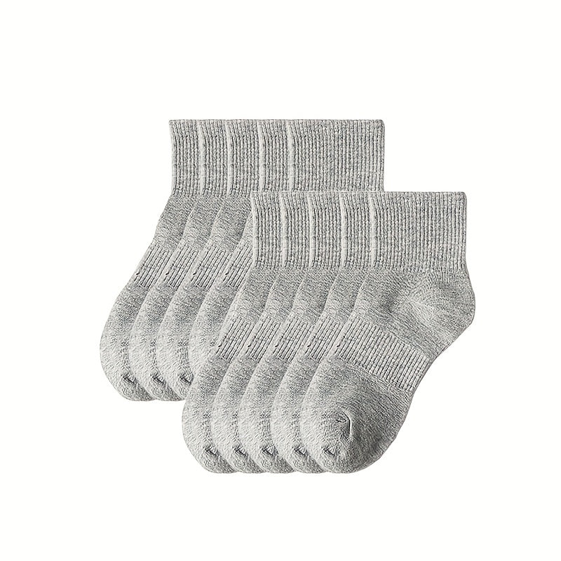 12 Pairs Gray Cotton Sweat-absorbing Socks for Men and Women
