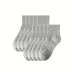 12 Pairs Gray Cotton Sweat-absorbing Socks for Men and Women