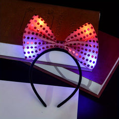 LED Lighted Bow Tie Headband for Party Cosplay Birthday