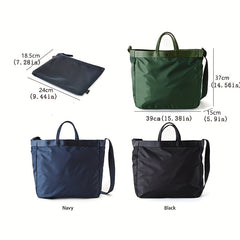 Foldable Nylon Tote Bag Large Capacity Lightweight Travel Crossbody Bag