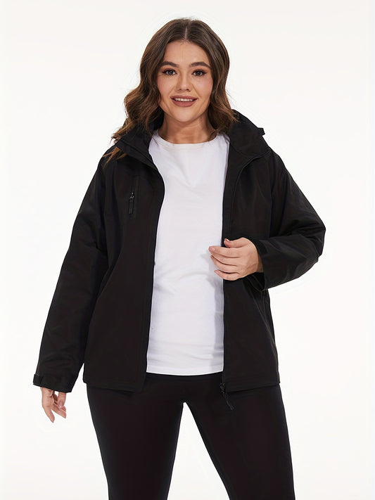 Women's Zip Up Hooded Jacket for Spring & Fall