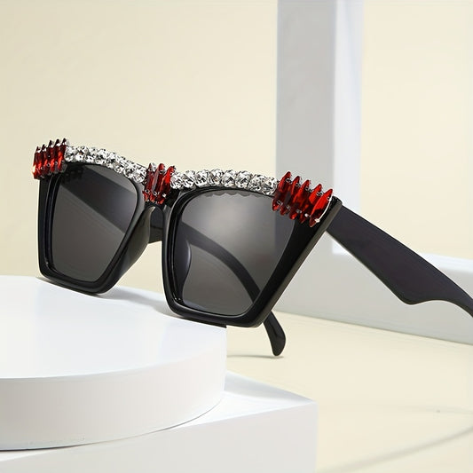 Y2K Rhinestone Cat Eye Sunglasses UV400 Sun Shades