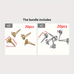 20pcs Rhinestone Earring Posts with Loop Rings