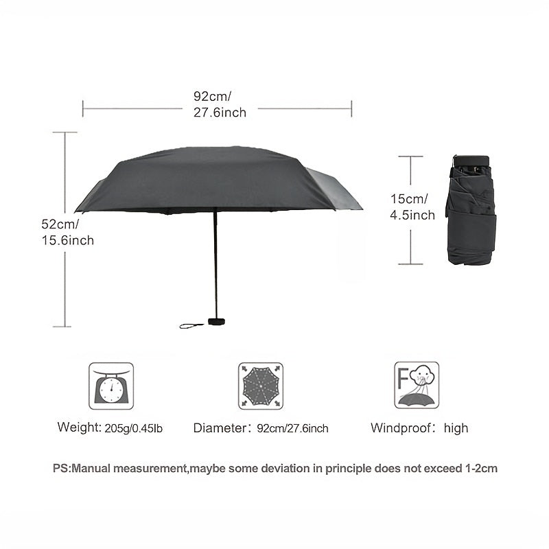 Outdoor Mini Ultralight Waterproof Fold Umbrella for Daily Use