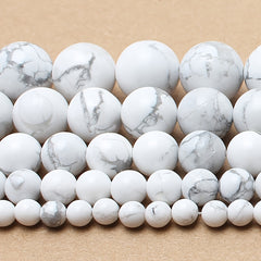 4-10mm Howlite Stone Beads Round Loose Beads for Jewelry Making 15"
