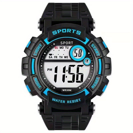 Boys Girls Teen Casual Digital Silicone Watch Multifunctional Electronic Gift