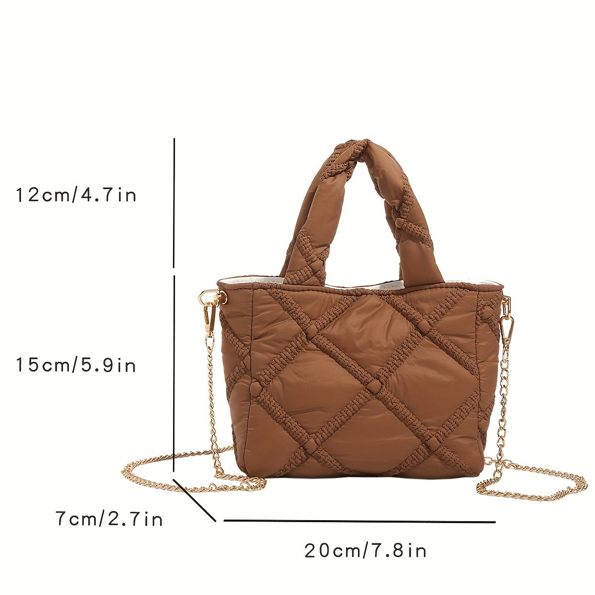 Quilted Crossbody Bag Nylon Shoulder Bag Women's Casual Handbag