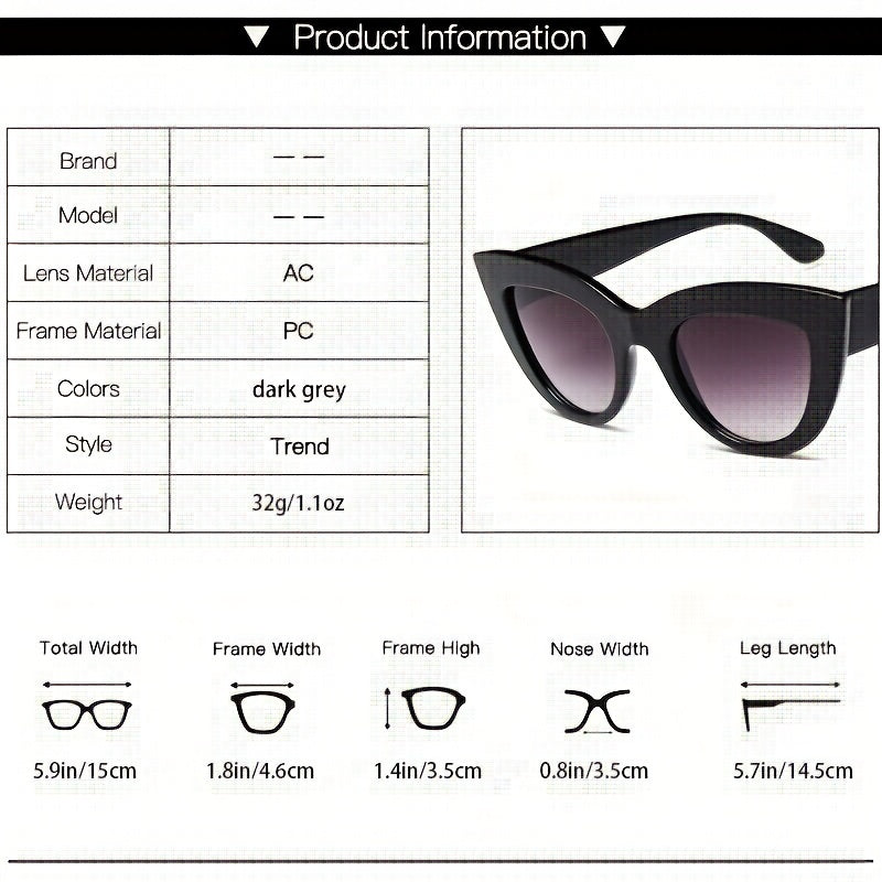 Cat Eye Sunglasses Casual Gradient Lens UV400