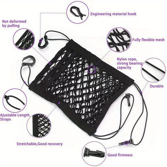Car Net Front Seat Mesh Organizer 3 Layer Car Barrier Convenient Storage