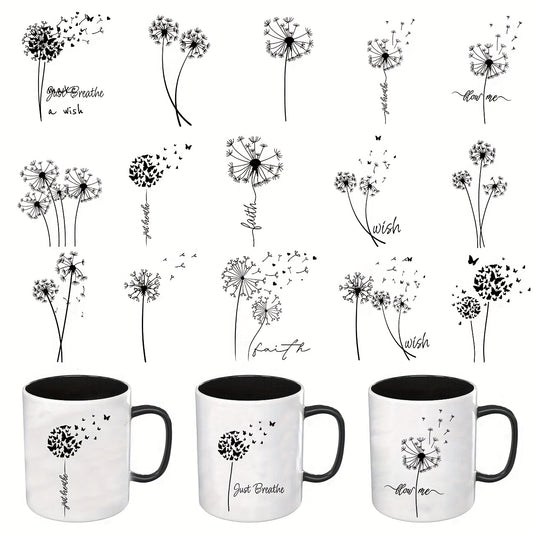 Dandelion UV DTF Transfer Stickers 16oz Glass Jars DIY Crafts