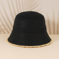 Vintage Straw Bucket Hat Sun Visor for Women
