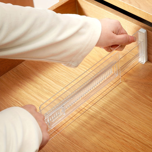 Retractable Transparent Drawer Partition for Underwear and Socks Organization