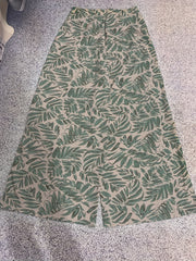 Floral Wide Leg Pants High Waist Casual Wear