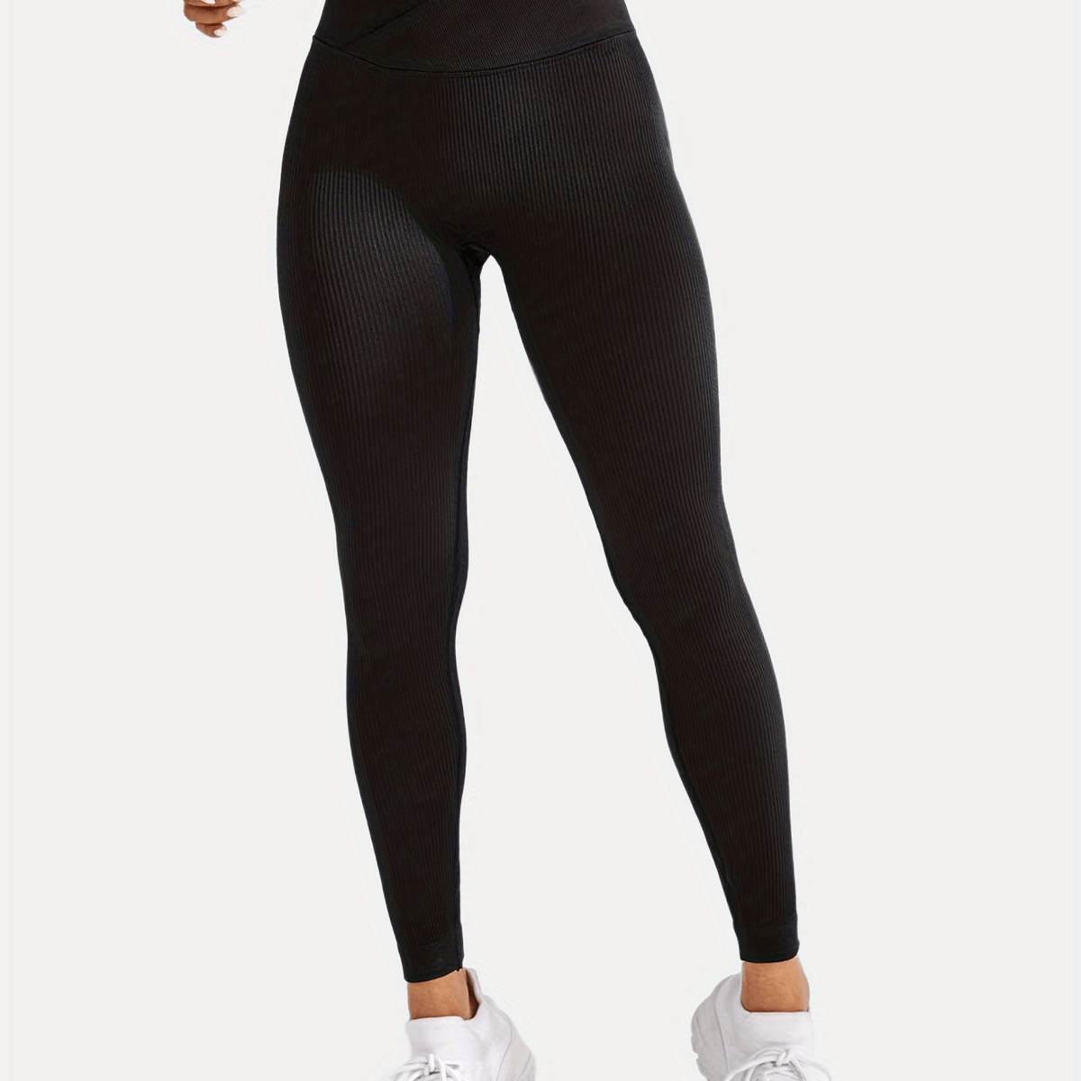 Ribbed Butt Lifting Yoga Pants Cross Waist Leggings