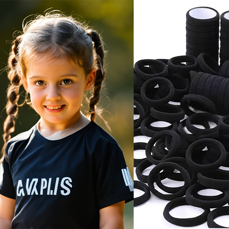 100pcs Seamless Elastic Hair Ties Rubber Hair Bands