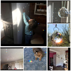2pcs Clear Glass Crystal Ball Prism Pendants - Magical Home Decor