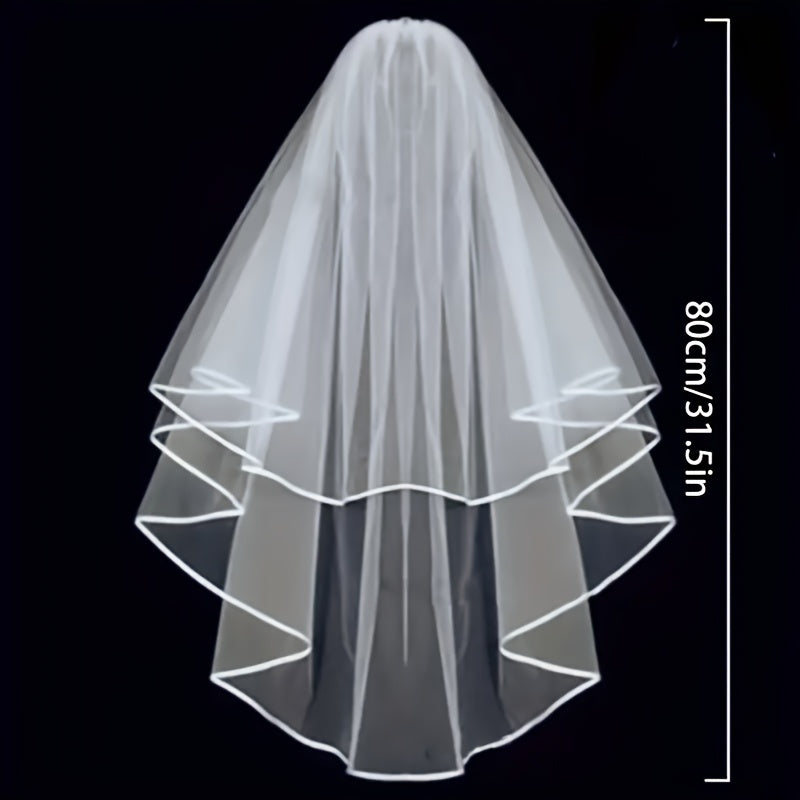 Custom Name Bridal Veil Romantic Princess Style Wedding Shower Veil