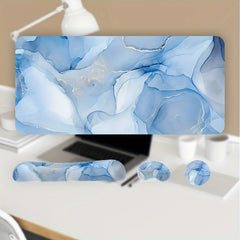 Golden Marble Texture Desk Mat Large Mouse Pad Set