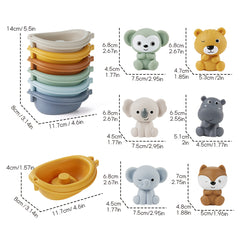 Stacked Boat Toys Animals Hands Puppets