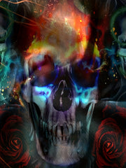 Colorful Skull 3D Print Men's Long Sleeve Novelty T shirt