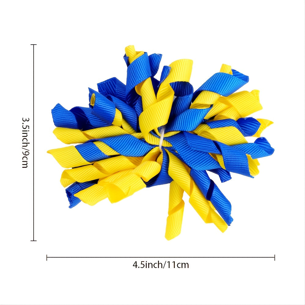 2pcs Baby Girl Curly Hair Ribbon Hair Bun Clip Christmas Firework Hair Clip