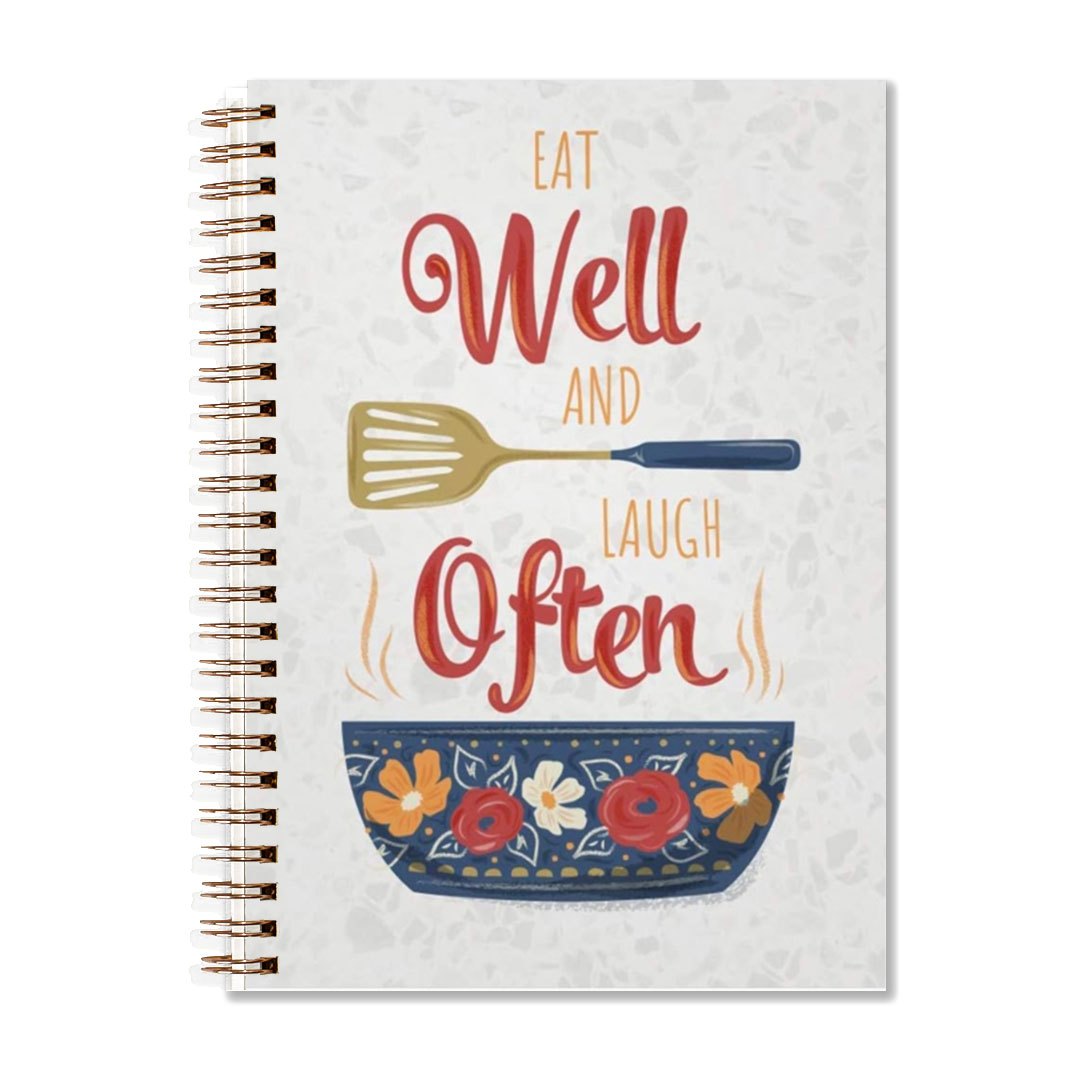 Eat Well Red Flowers Notebook 13 97x21 08cm Diary 50 Pages