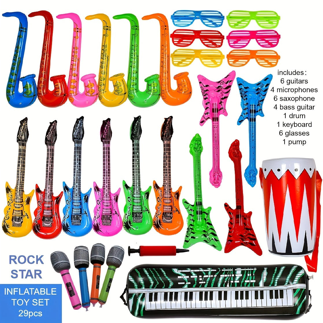80s & 90s Party Supplies - Neon Photo Props Set