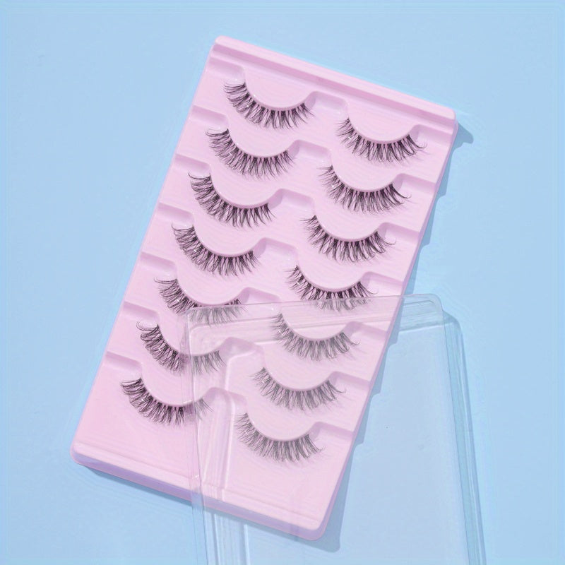 7 Pairs 3D Clear Band False Eyelashes for Natural Volume