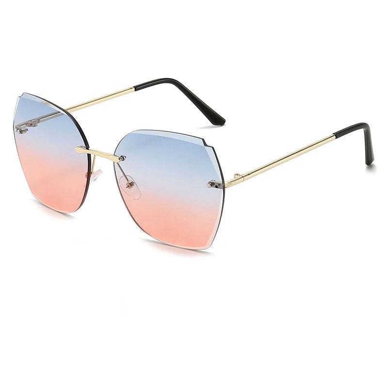 Large Rimless Sunglasses Anti Glare UV400