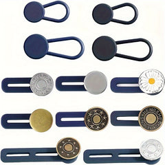 12pcs Adjustable Jean Belt Extenders No Sewing Needed Assorted Colors