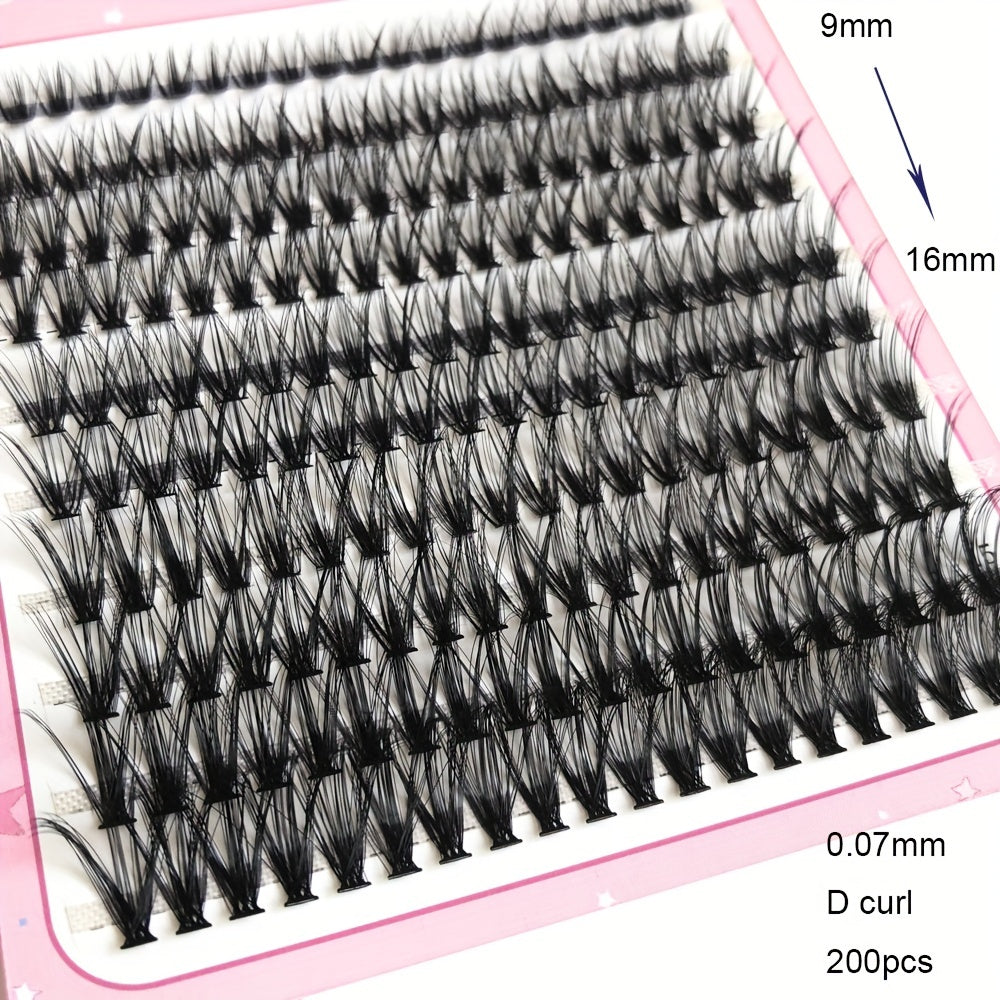 200 Clusters 30D Eyelashes Ext Natural Soft Faux Mink Hair Self grafting F