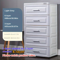 1pc Stackable Storage Cabinet Drawer Plastic Dresser Organizer Room Decor