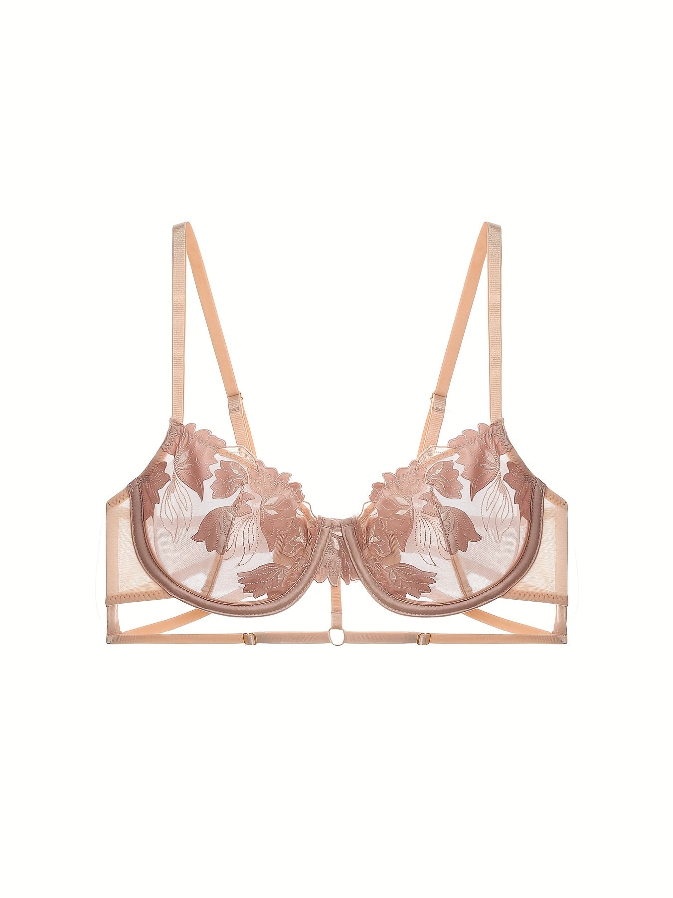 Floral Lace Unlined Bra Sexy Ultra Thin Push Up Intimates Bra