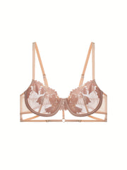 Floral Lace Unlined Bra Sexy Ultra Thin Push Up Intimates Bra