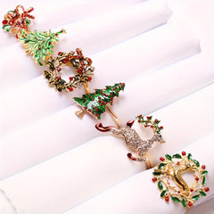 6pcs Golden Napkin Rings for Table Decor - Christmas, Thanksgiving, Easter, Birt