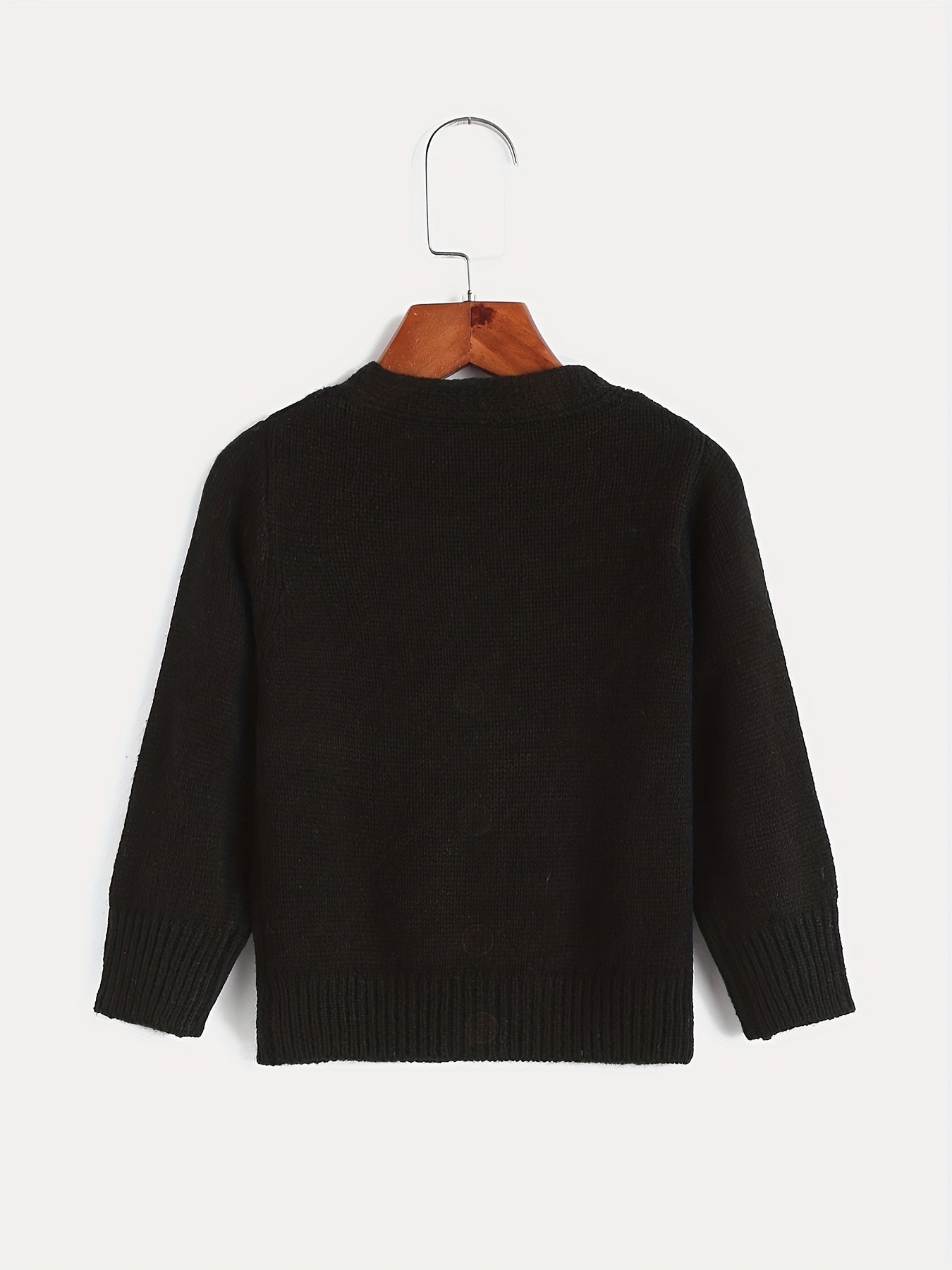 Girls Knit Button V Neck Cardigan Sweater Coat