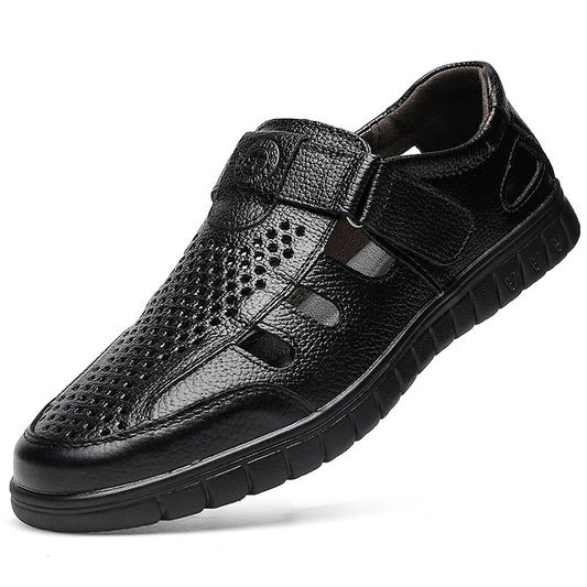 Men's Closed Toe Sandals Hook and Loop Fastener Non Slip Casual Shoes