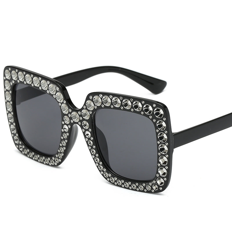 Square Rhinestone Sunglasses for Women UV Protection Shades