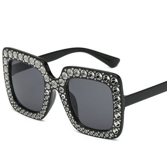 Square Rhinestone Sunglasses for Women UV Protection Shades