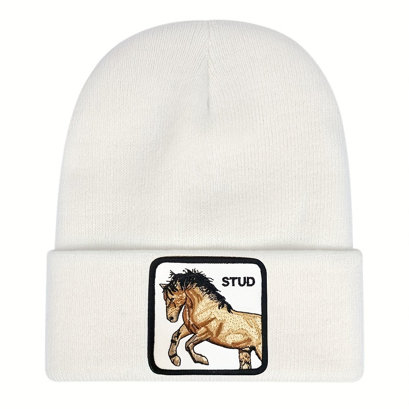 Horse Pattern Beanie Hat for Men